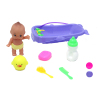 小娃娃带浴盆,2把梳子,奶瓶,肥皂,动物紫蓝,美人红2色 塑料