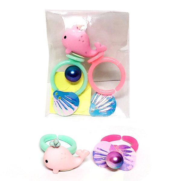 DIY assembly ring pearl illusion shells + whale ring giveaway small toys