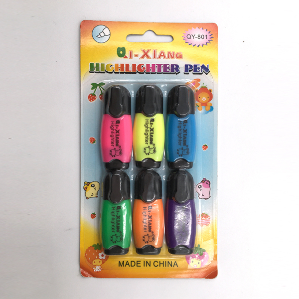 6PCS 荧光笔 塑料