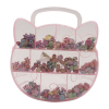 12pcs儿童DIY粉色盒磨砂珠-小熊 塑料