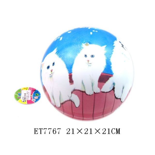 9寸白猫彩印充气球 塑料