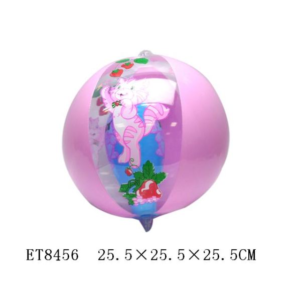 充气12寸草莓猫球中球(铃铛) 塑料