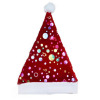 12PCS PP彩色圆点帽3层拉绒边 涤纶圣诞帽