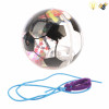 12PCS 6.5cm印足球弹跳球带绳 灯光 包电 塑料