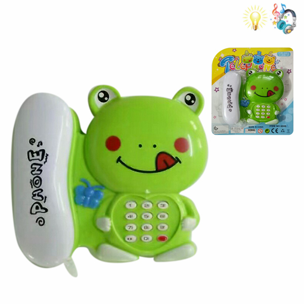青蛙电话 电动 卡通 灯光 音乐 不分语种IC 塑料