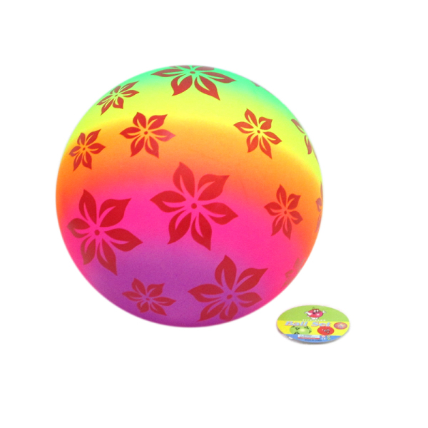 9寸充气小花彩虹球 塑料