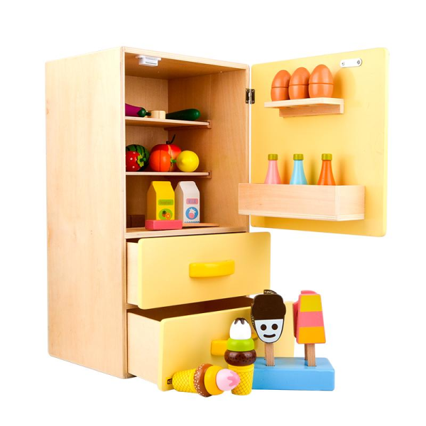 儿童木制玩具小冰箱【30*27*53CM】 单色清装 木质
