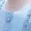 泡泡袖珍珠网纱公主裙 100%聚酯纤维 女童 130CM 短袖