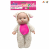 粉红兔实身全搪胶3D真眼珠毛绒动物服装表情娃娃 8寸 声音 不分语种IC 包电 塑料