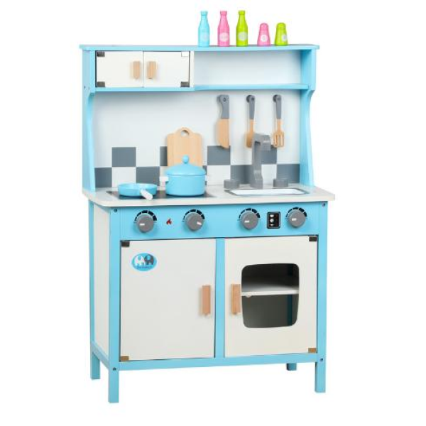 儿童木制玩具蓝色厨房B款【60*30*85CM】 单色清装 木质
