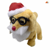 围巾圣诞帽细毛狗(4色混) 电动 声音 不分语种IC 布绒