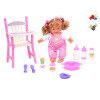 棉身女娃娃带餐椅,润肤露,爽身粉,食物瓶,2个奶瓶,鸭子,碗,勺子,叉子 14寸 声音 不分语种IC 包电 布绒