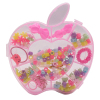 12pcs儿童DIY粉红盒糖果珠+头绳-苹果 塑料