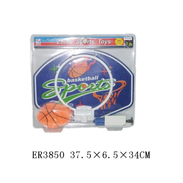 篮球板配无充气篮球和充气筒 塑料