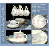 170ML 咖啡杯碟套装6只【带架子+勺子】 单色清装 陶瓷