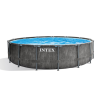 15尺圆形木纹管架水池套装地面支架游泳池 塑料