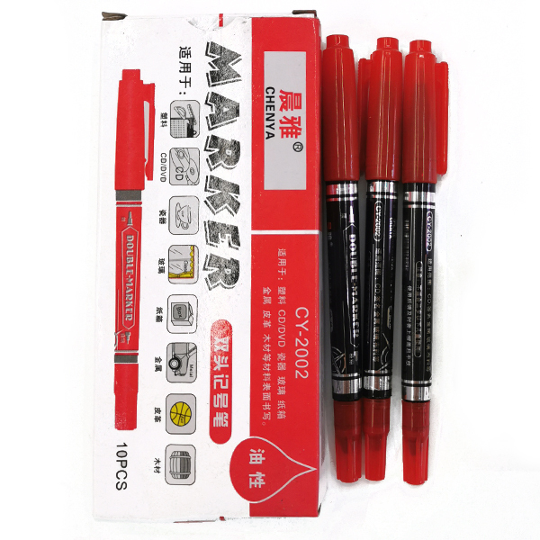 10PCS 14CM 红色油性双头记号笔 塑料