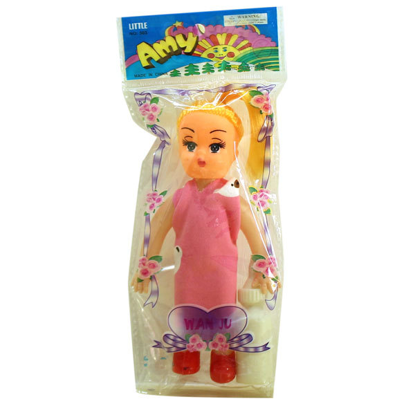 空身娃娃带奶瓶 5寸 搪胶
