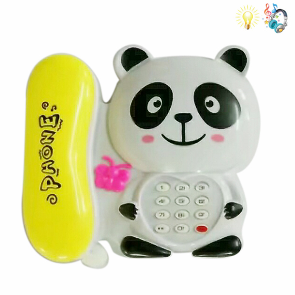 熊猫电话 电动 卡通 灯光 音乐 不分语种IC 塑料