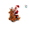 电动骑鹿圣诞老人带音乐 带动作 塑料