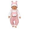 粉色兔耳吊肩连体套装 娃娃衣服 18寸 布绒