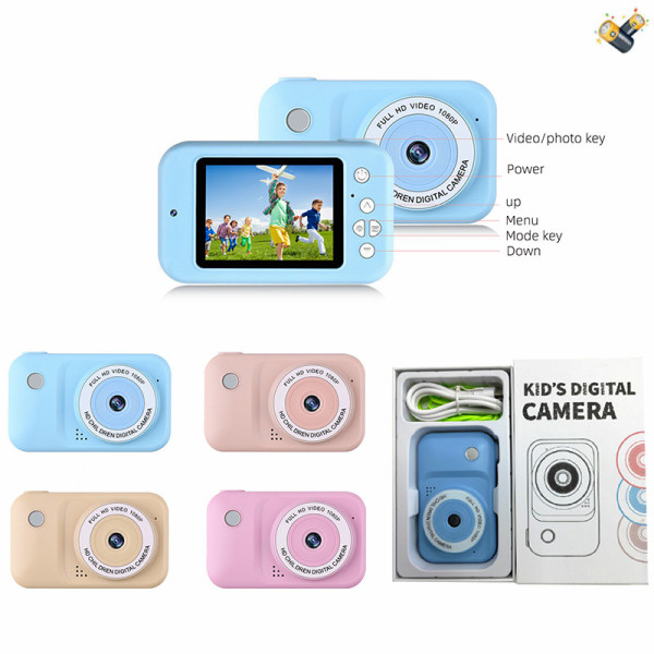 Y2儿童照相机仿真卡通数码相机单反高清IPS屏 2.4寸双摄像头30万像素(包内置锂电)4色 包电 塑料