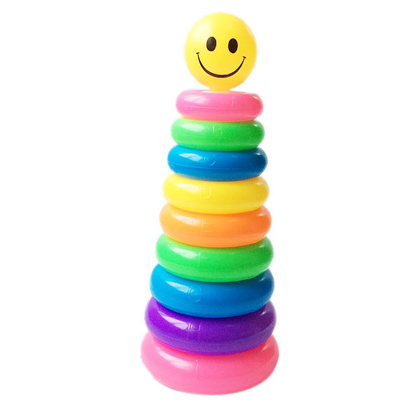 9层单色笑脸彩虹套圈 塑料