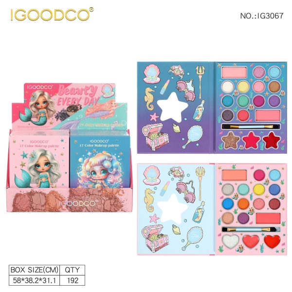 24PCS 2款式 17色 眼影 盒装 展示盒 塑料