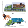 拖头车拖动物栏+狮子 2色 惯性 黑轮 塑料