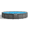 18尺圆形木纹管架水池套装地面支架游泳池 塑料