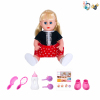 2款式娃娃带奶瓶,镜子,梳子,鞋子,配件 喝水尿尿 14寸 音乐 西班牙文IC 包电