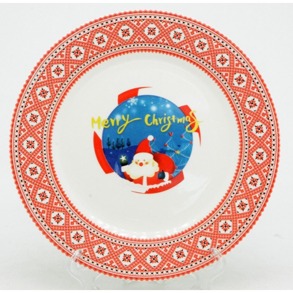 6PCS 8寸20cm盘子圣诞 单色清装 陶瓷