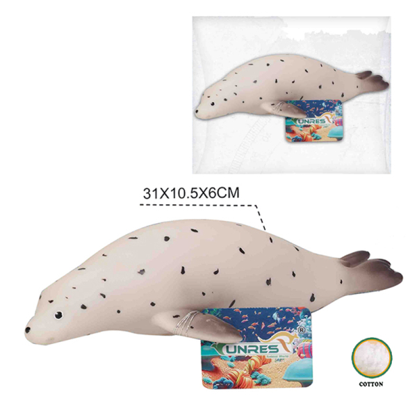 软胶填棉仿真海洋动物-斑海豹 塑料