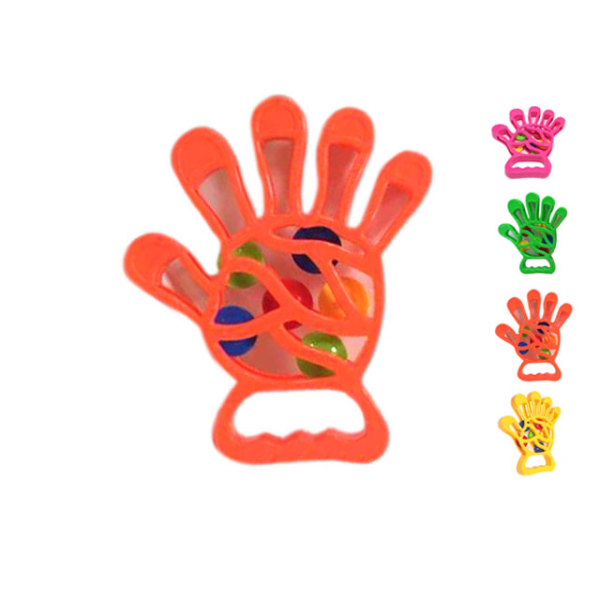 实色手型手拍铃黄,绿,橙,粉红4色 塑料