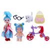 小凯丽带搪胶睡娃,包包,眼镜,小狗,三轮车 3.5寸 塑料