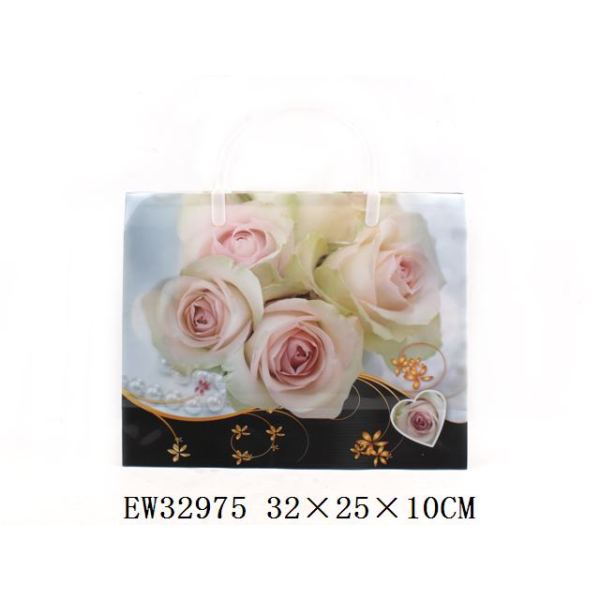 中号玫瑰花环保横向礼品袋(12pcs/opp) 塑料