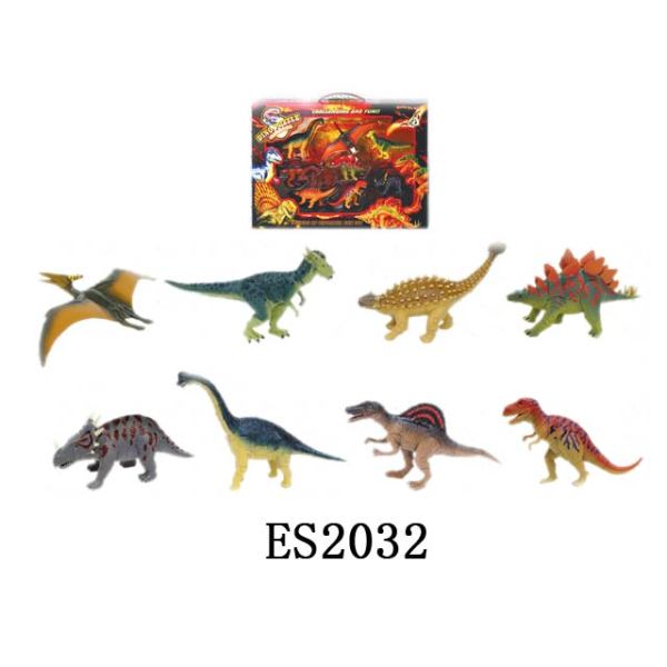 8只8款9.2~15.5cm拼装喷漆恐龙 塑料