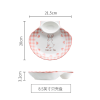 8.5英寸樱桃印花系列陶瓷带味碟贝壳餐盘 单色清装 陶瓷
