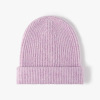 纯色加厚翻边毛线帽 女人 56-60CM 冬帽 30%羊毛 70%腈纶