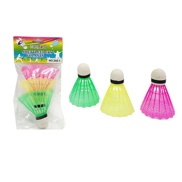 3pcs彩色羽毛球 塑料