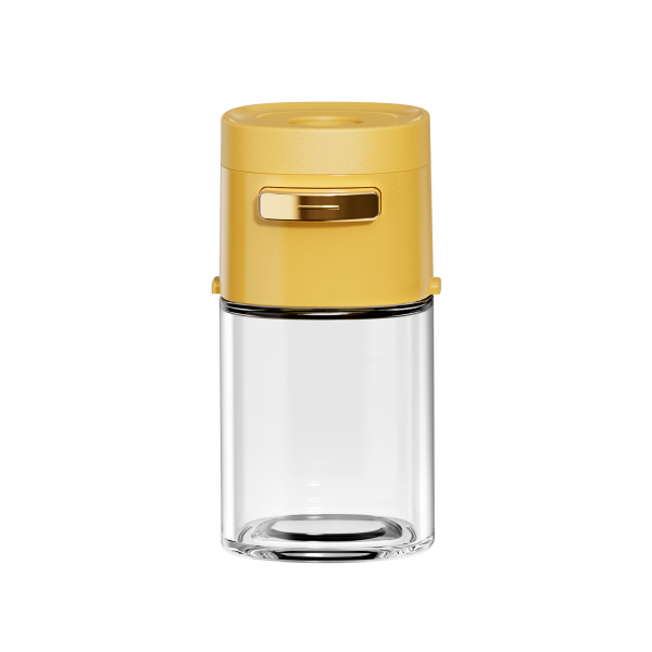 家用厨房定量控量神器调料罐控盐调味瓶【180ML】 黄色 单色清装 玻璃