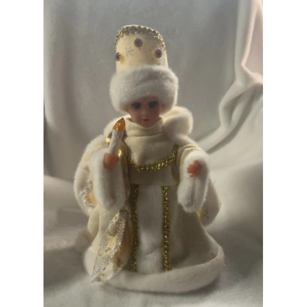 12寸俄罗斯圣诞雪姑娘电动摆件 单色清装 塑料