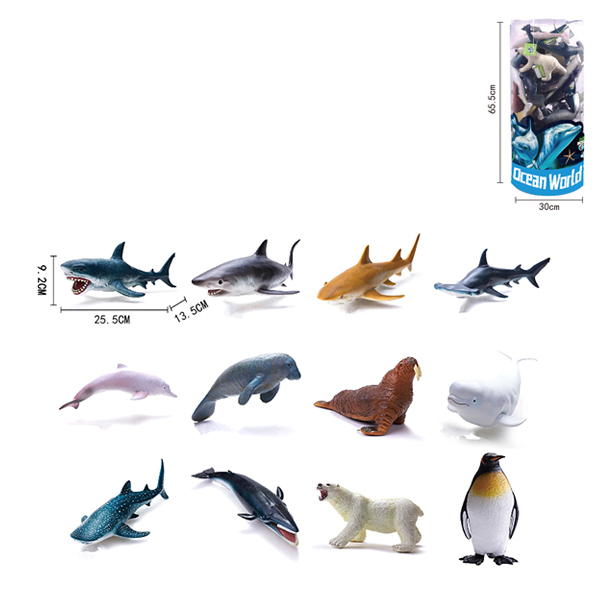 36只搪胶海洋动物 搪胶