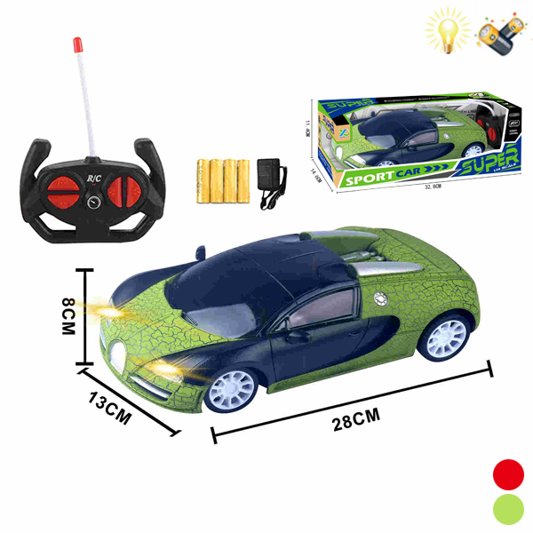 车带两脚圆插充电器 遥控 1:14 4通 灯光 主体包电，遥控器不包电 塑料
