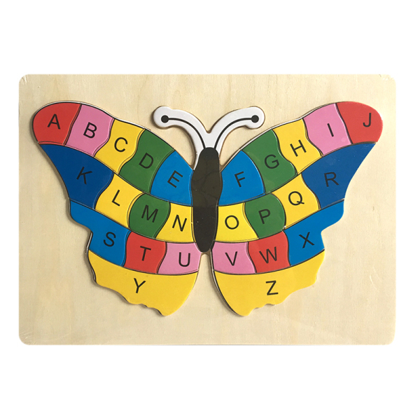 蝴蝶字母木制拼图 木质