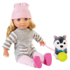 溜狗棉身女娃娃带手提袋,宠物狗,狗盘,狗骨头,玩具球 14寸 塑料