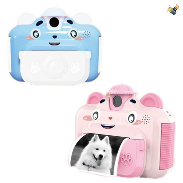 儿童即时成像相机迷你单反高清数码相机玩具dv摄像机2色 包电 塑料