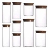 6.5*10cm高硼硅玻璃透明竹盖密封罐 玻璃