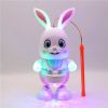 中秋卡通灯笼玩具手提发光电动音乐小兔子新年元宵节花灯  塑料