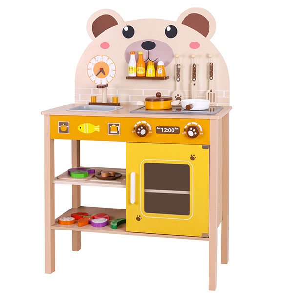 木制小熊厨房玩具套装 喷漆 木质
